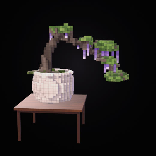 Voxel wisteria bonsai