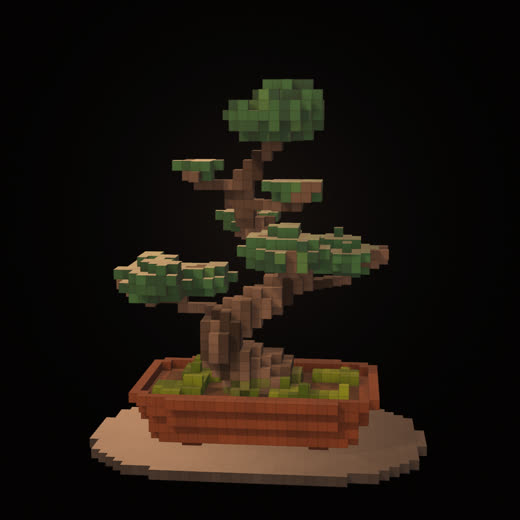 Voxel black pine bonsai